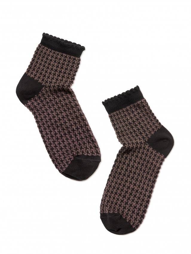 Шкарпетки жіночі бавовняні CLASSIC (з пікотом) 14С-93СП, р. 23, 056 чорний-кавовий - 2