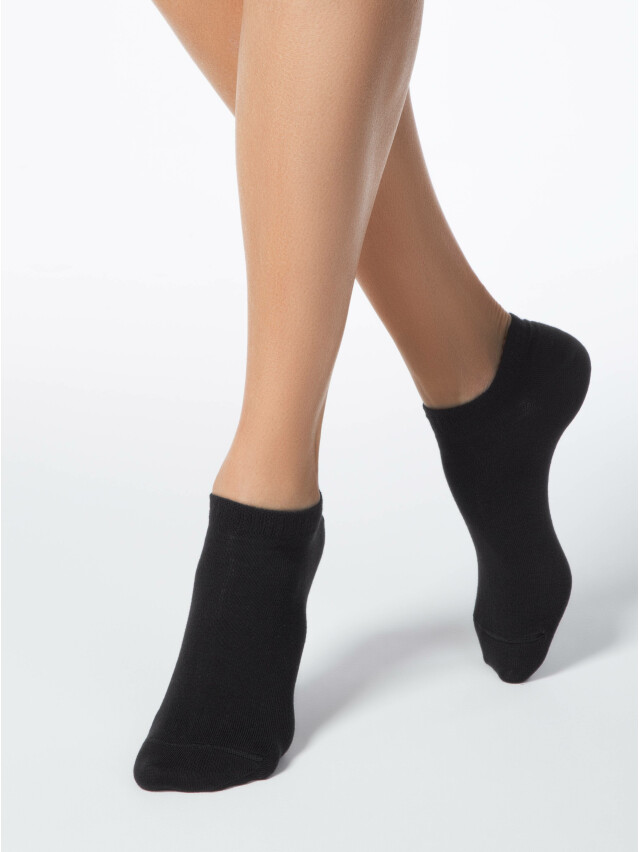 Шкарпетки жіночі бавовняні LEV L0258S (ультракороткі),р.36-37, 000 black - 1