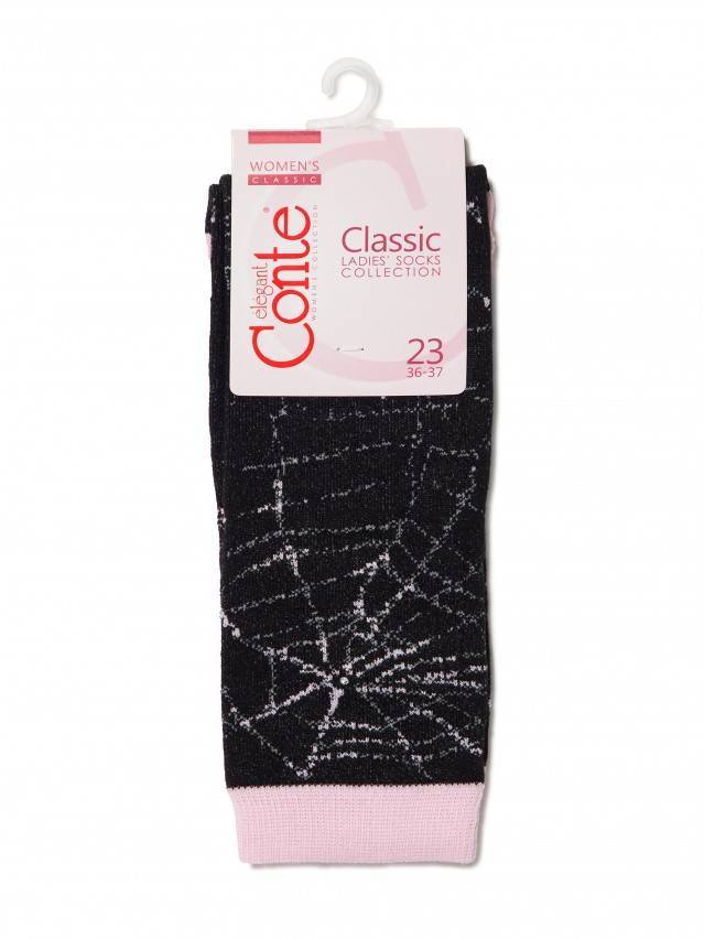 Шкарпетки жіночі бавовняні CLASSIC 17С-46СП, р.36-37, 285 чорний-світло-рожевий - 3