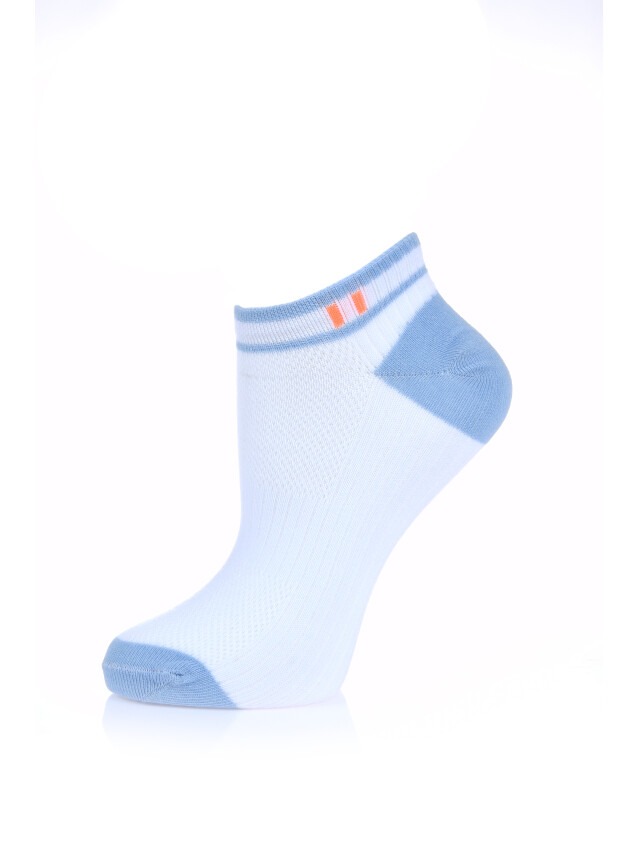 Шкарпетки жін. бавовняні Л&П 120 (короткі),р.36-40, 03 білий-блакитний - 1