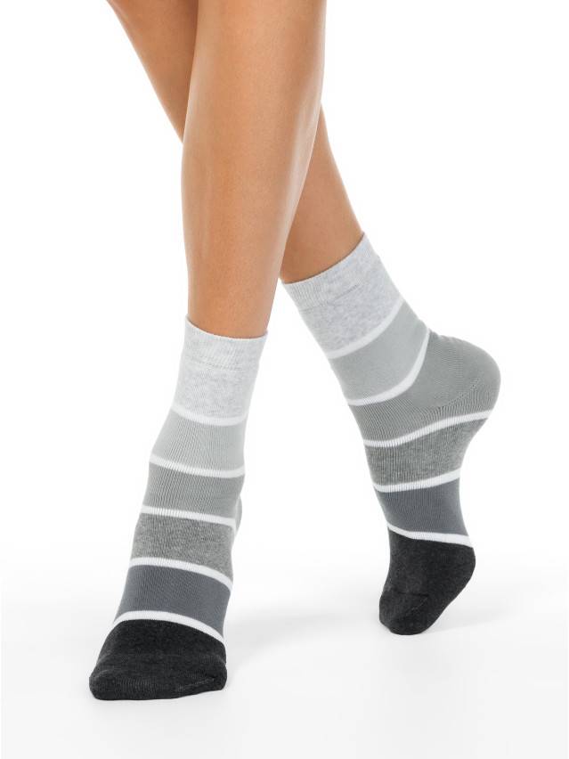 Комфортні теплі махрові жіночі шкарпетки з бавовни, з малюнками. - 1