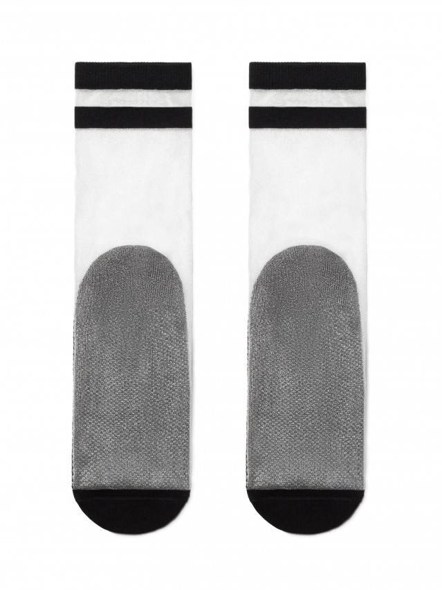 Жіночі фантазійні шкарпетки зі вставками з прозорої сітки, з вив'язаною п'яткою. - 2