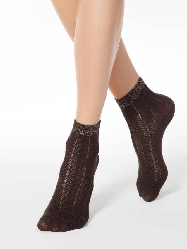 Шкарпетки жіночі бавовняні AJOUR (люрекс) 15С-82СП, р.36-37, 076 шоколадний - 1