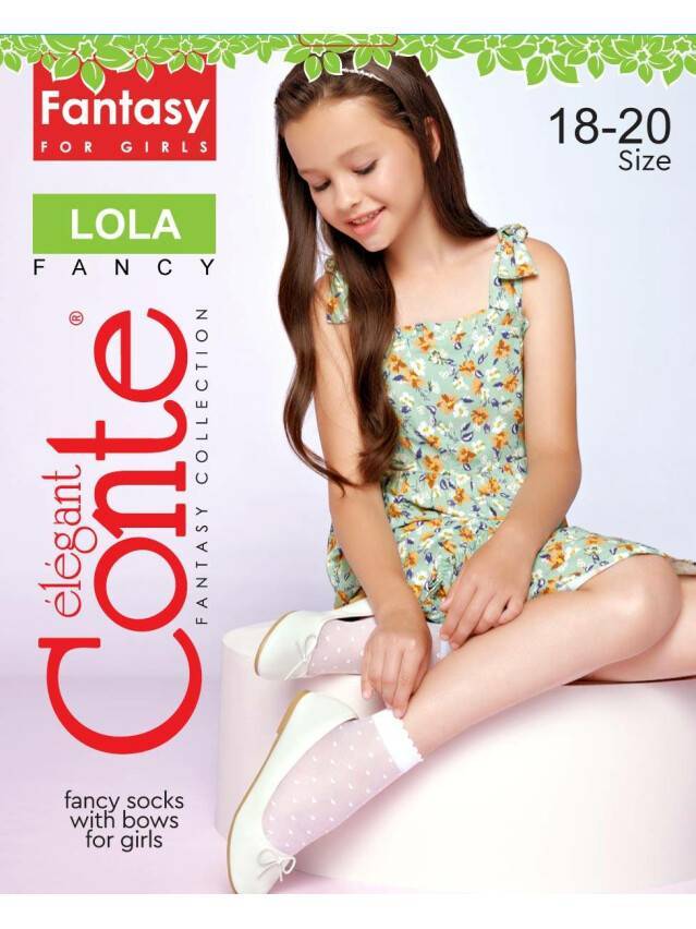 Шкарпетки для дівчаток ошатні CE LOLA, р.18-20, bianco - 3