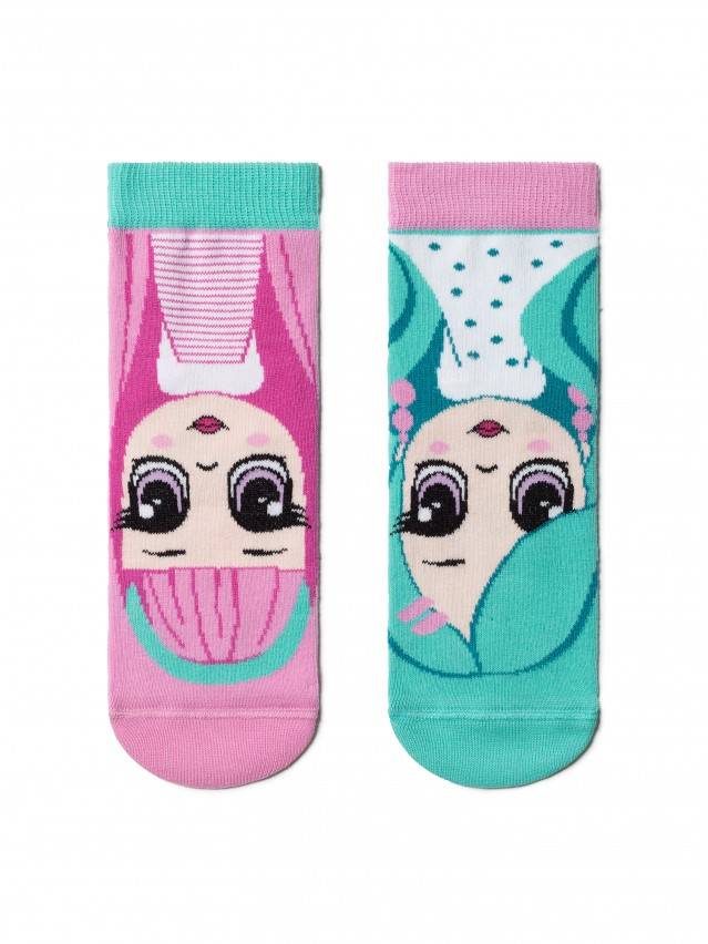 Комфортні теплі махрові дитячі шкарпетки з бавовни, з малюнками «ляльки тільди». Для дівчаток. - 1