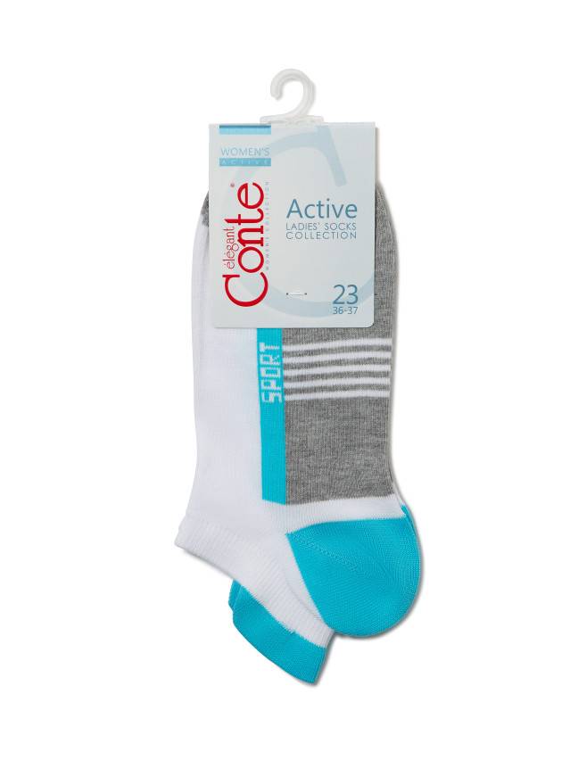 Шкарпетки жіночі бавовняні ACTIVE (ультракороткі) 16С-71СП, р. 23, 083 сірий-бірюза - 3