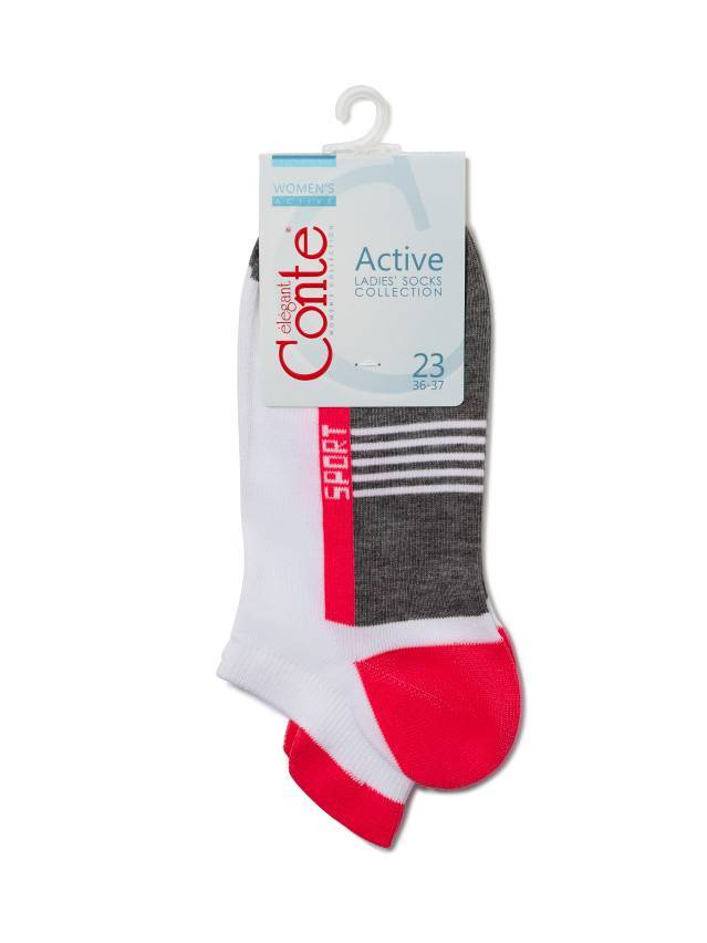 Шкарпетки жіночі бавовняні ACTIVE (ультракороткі) 16С-71СП, р. 23, 083 темно-сірий-малиновий - 3
