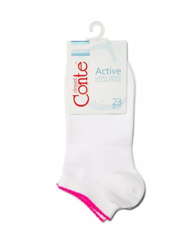 Шкарпетки жіночі бавовняні ACTIVE (короткі, з пікотом),р. 23, 041 білий - 3