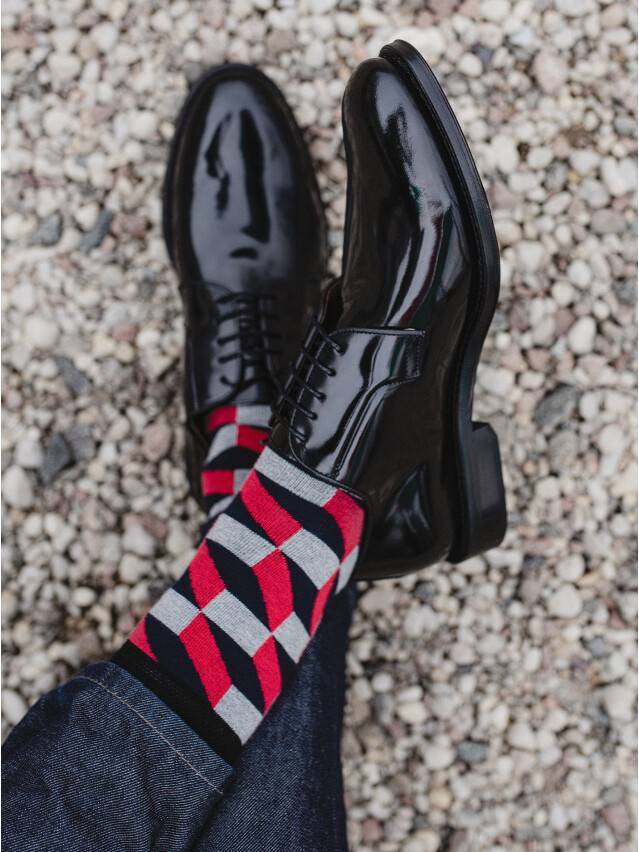 Шкарпетки чоловічі HAPPY, р.25, 055 чорний-бордо - 1