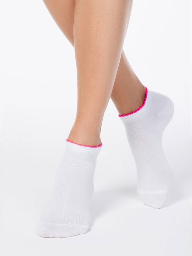Шкарпетки жіночі бавовняні ACTIVE (короткі, з пікотом),р. 23, 041 білий - 1