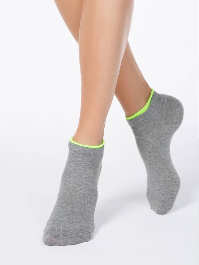 Шкарпетки жіночі бавовняні ACTIVE (декор. резинка),р. 23, 035 сірий - 1