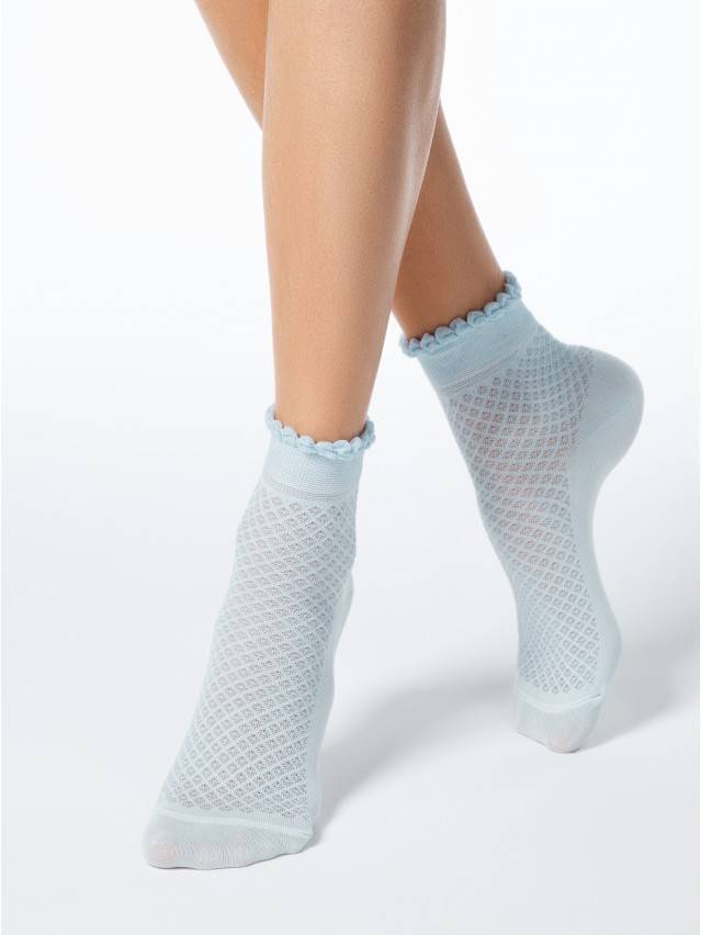 Шкарпетки жіночі бавовняні CLASSIC (тонкі, з пікотом) 15С-22СП, р. 23, 055 блідо-бірюзовий - 1