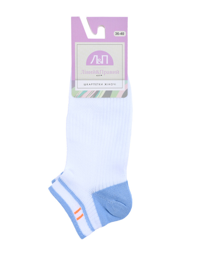Шкарпетки жін. бавовняні Л&П 120 (короткі),р.36-40, 03 білий-блакитний - 2