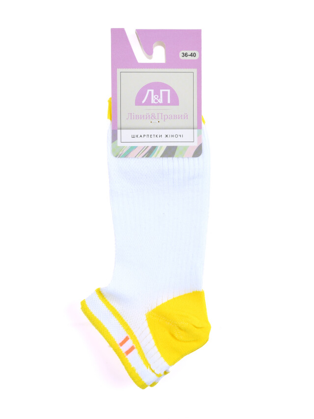 Шкарпетки жін. бавовняні Л&П 120 (короткі),р.36-40, 03 білий-жовтий - 2