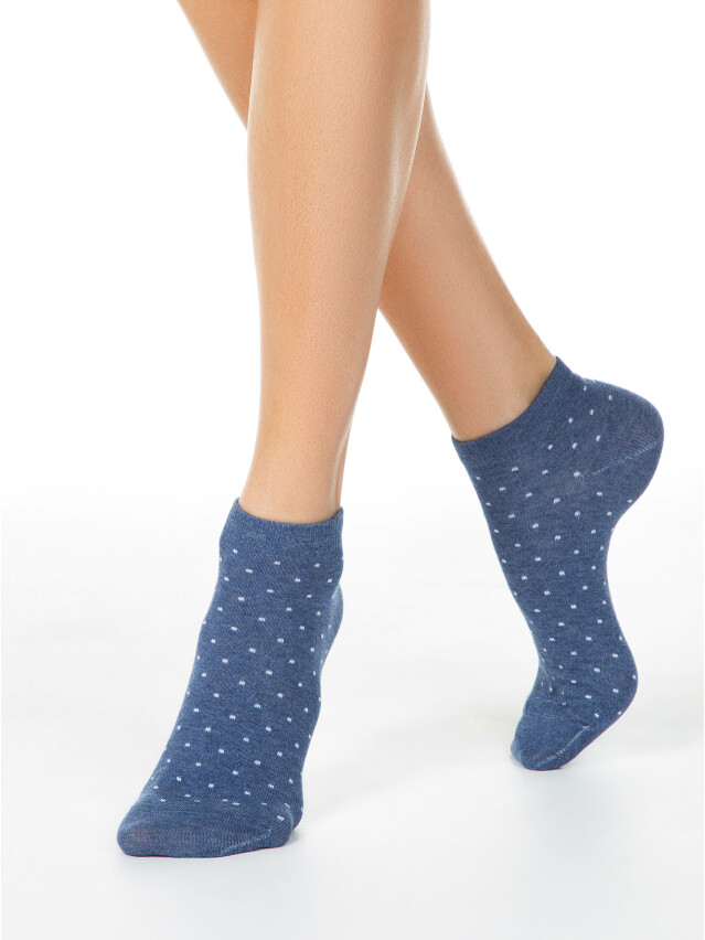 Шкарпетки жіночі бавовняні ESLI CLASSIC (короткі, 2 пари) 14С-116СПЕ, р.23, 802 блідо-бірюзовий-джинс - 3