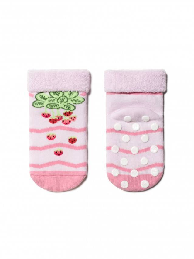 Теплі махрові дитячі шкарпетки з бавовни, з відворотом, з антиковзаючим покриттям на стопі, однотонні і з малюнками. Для дівчаток і - 1