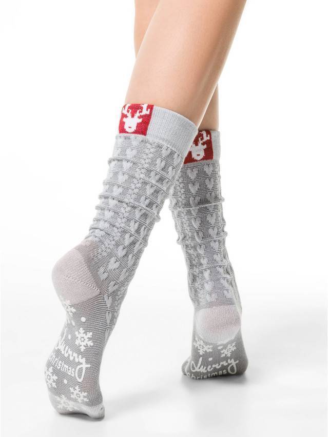 Шкарпетки жіночі бавовняні CE NEW YEAR 21С-28СП (антиковзкі),р.36-39, 286 світло-сірий - 1