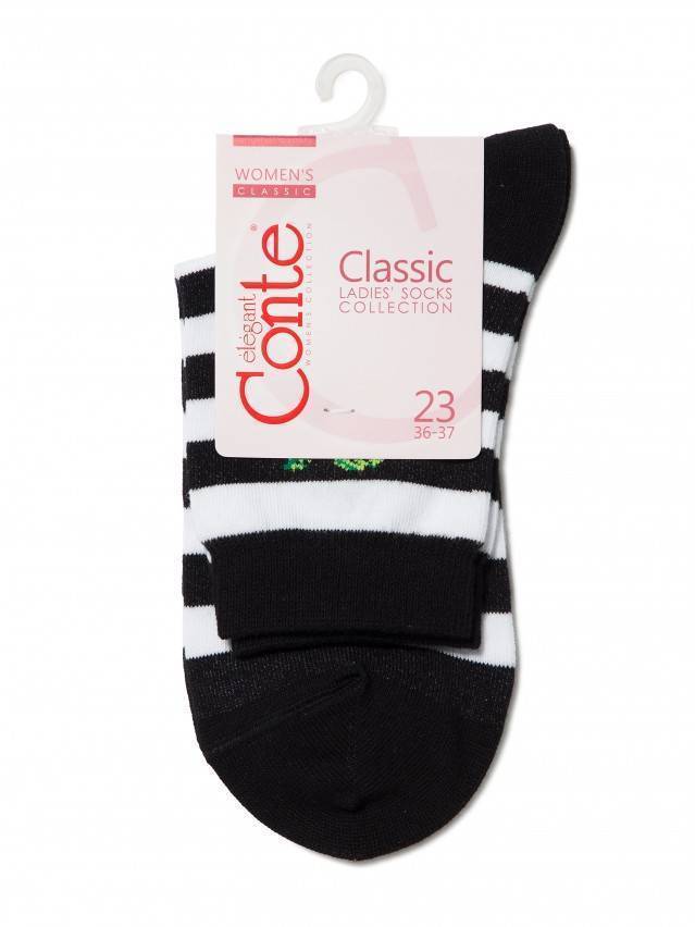 Шкарпетки жіночі бавовняні CLASSIC, р. 23, 108 чорний-білий - 3