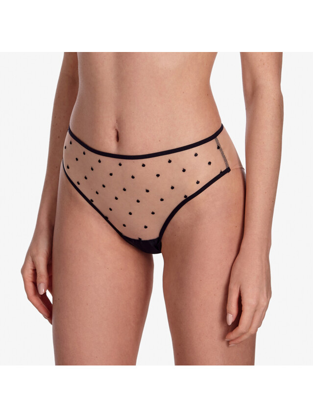 Труси жіночі Ajour МОКАЧИНО Т87 36, Бежевий/чорний - 1