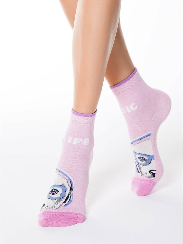 Шкарпетки жіночі бавовняні HAPPY 17С-21СП, р. 23, 099 світло-рожевий - 1