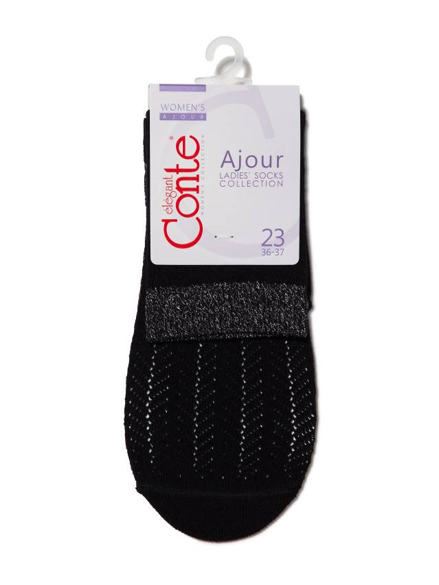Шкарпетки жіночі бавовняні AJOUR (люрекс) 15С-82СП, р.36-37, 076 чорний - 3