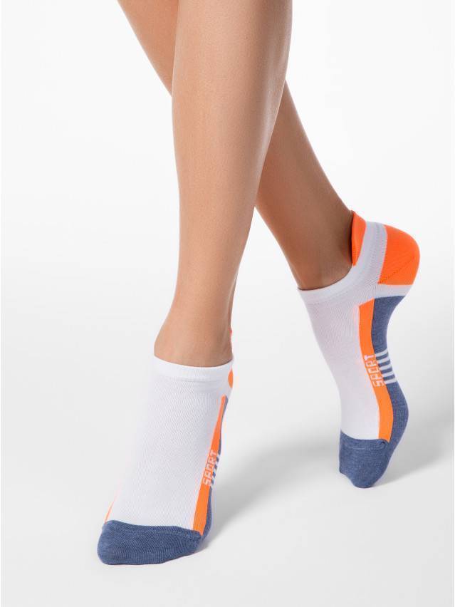 Шкарпетки жіночі бавовняні ACTIVE (ультракороткі) 16С-71СП, р.36-37, 083 джинс-оранжевий - 1