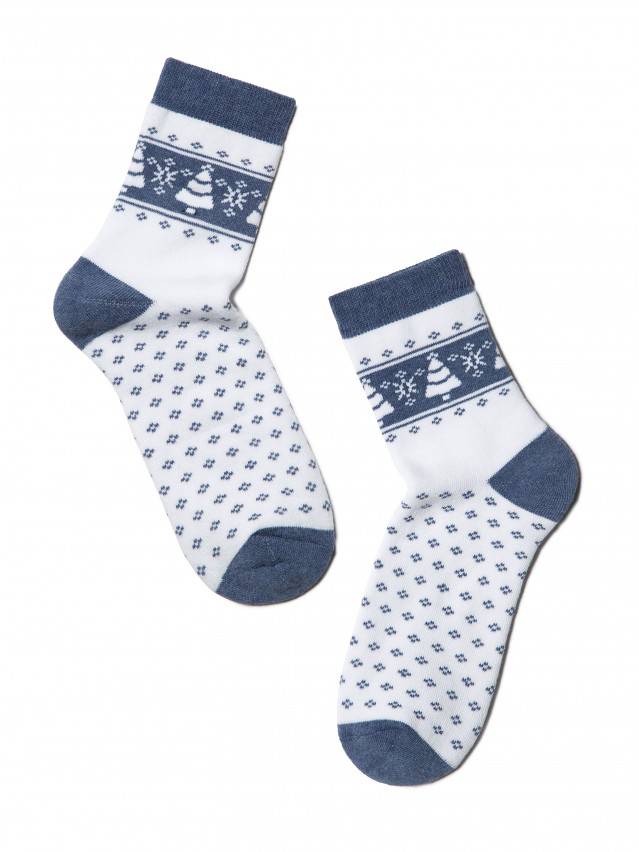 Шкарпетки жіночі бавовняні COMFORT (махрові),р. 23, 080 білий-джинс - 2