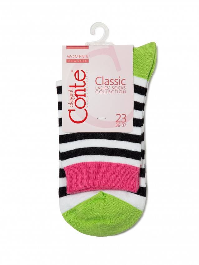 Шкарпетки жіночі бавовняні CLASSIC, р. 23, 087 білий-чорний - 3