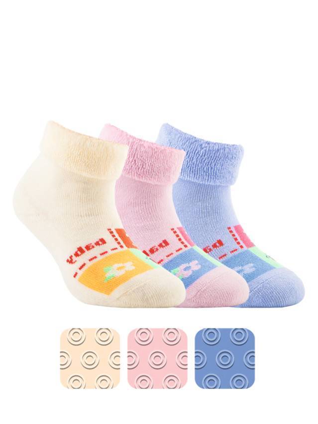 Шкарпетки дитячі SOF-TIKI (з антиковзаючим покриттям, з відворотом),р. 12, 104 кремовий - 1