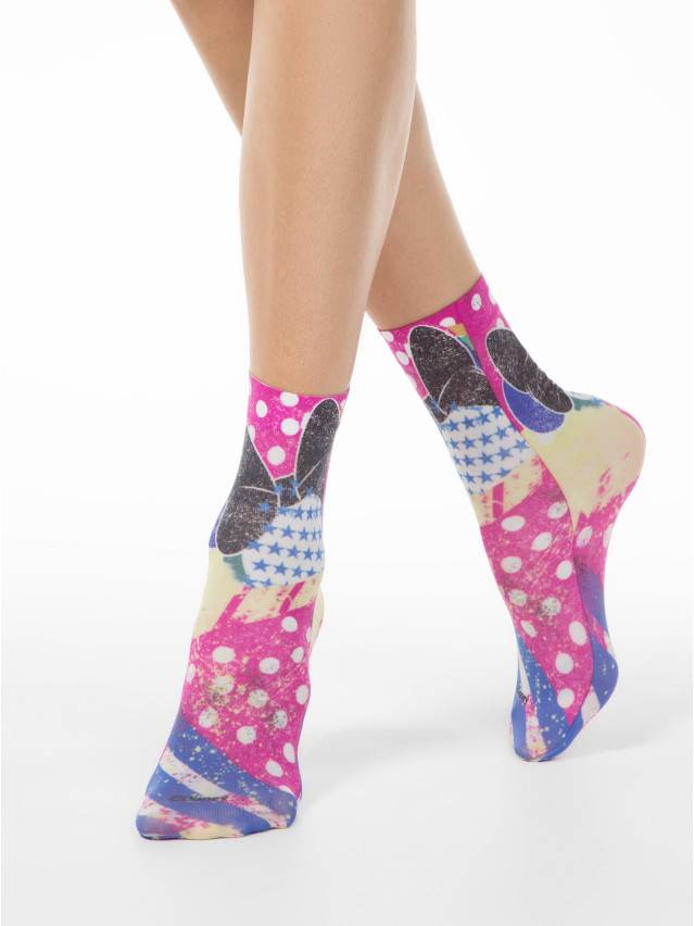 Плотні еластичні жіночі шкарпетки 50 ден с мікрофіброй с різноманітним тематичним малюнком DISNEY, нанесеними с допомогою - 1