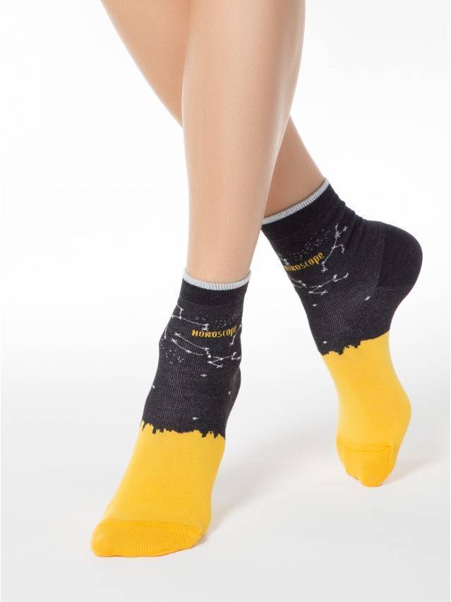 Шкарпетки жіночі бавовняні CLASSIC 17С-46СП, р.36-37, 122 чорний-жовтий - 1