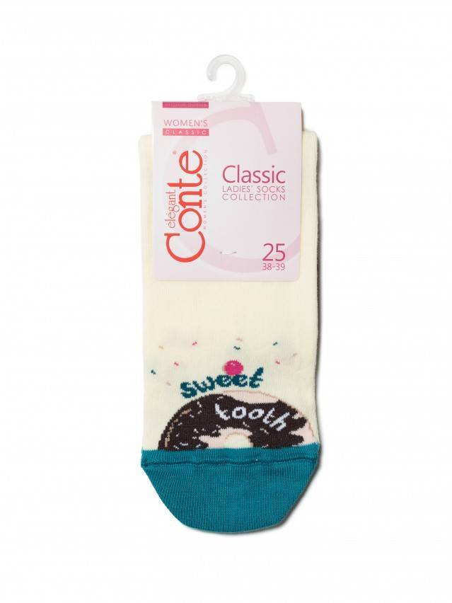 Шкарпетки жіночі бавовняні CLASSIC, р. 23, 115 кремовий - 3
