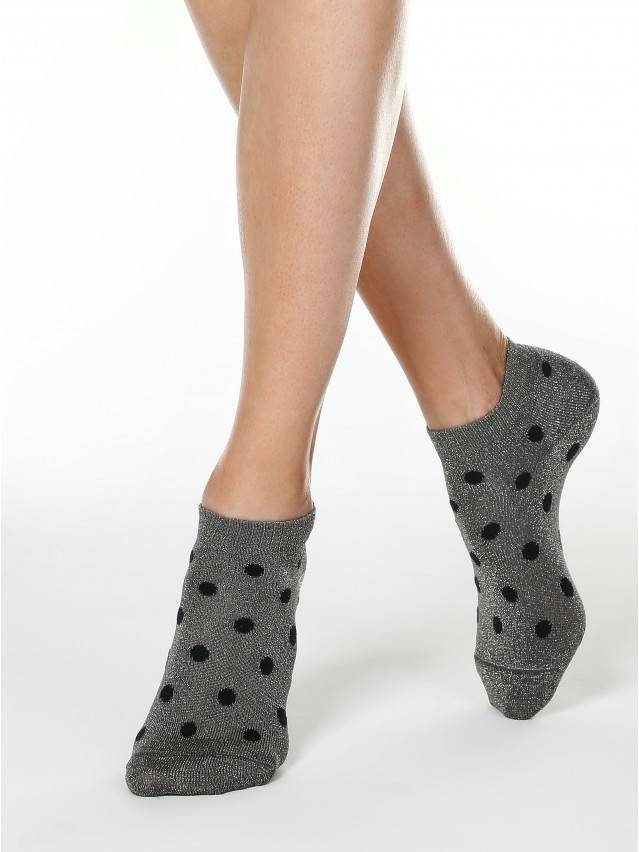 Фантазійні укорочені жіночі шкарпетки з віскози з люрексом, з малюнками. - 1