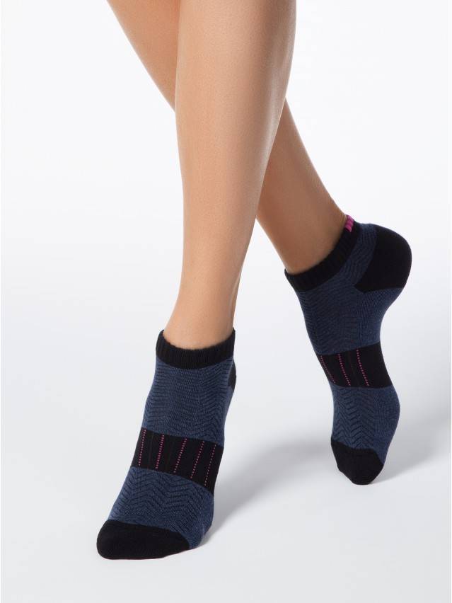 Шкарпетки жіночі бавовняні ACTIVE (короткі, махр. стопа) 16С-92СП, р. 23, 092 темно-синій - 1