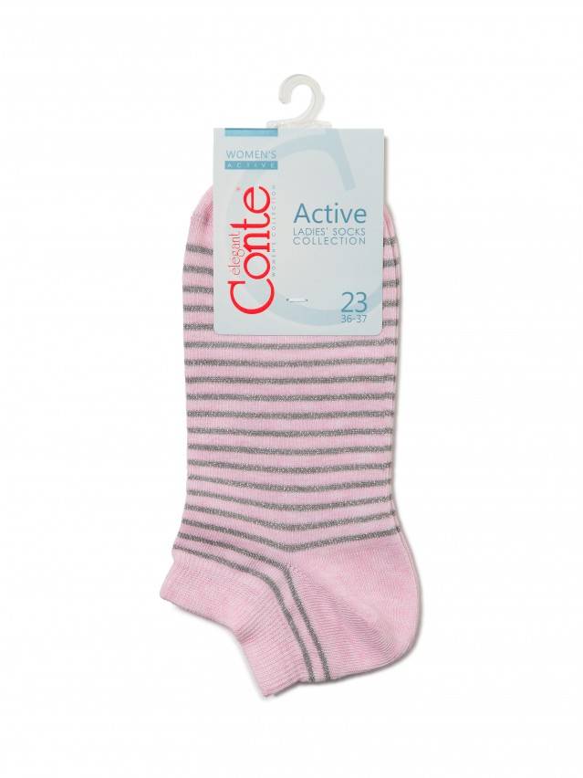Шкарпетки жіночі бавовняні ACTIVE (короткі, люрекс) 17С-61СП, р.36-37, 121 світло-рожевий - 3