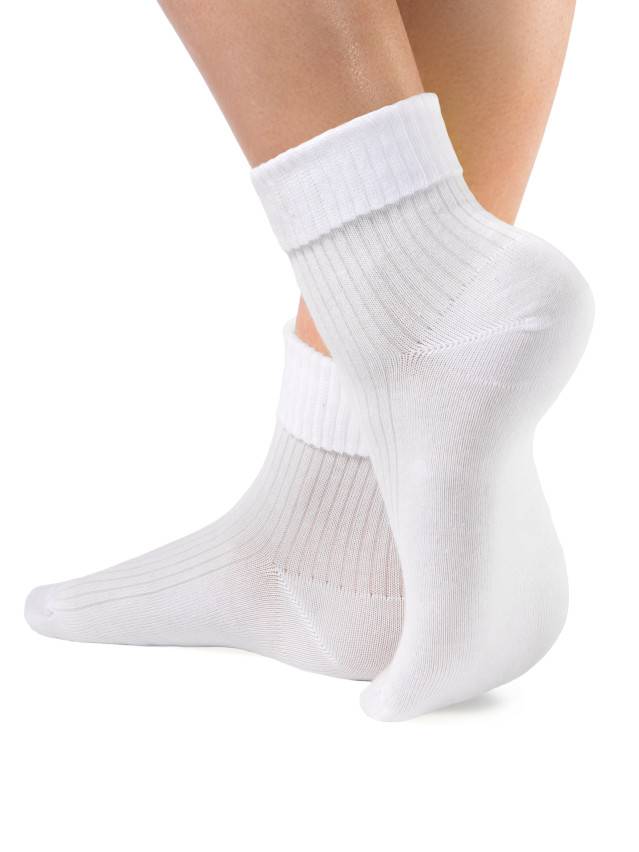 Шкарпетки жіночі бавовняні CLASSIC (з відворотом),р. 25, 013 білий - 1