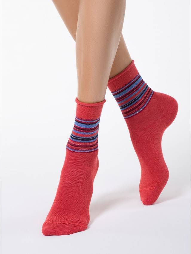 Шкарпетки жіночі бавовняні COMFORT (без резинки),р. 23, 027 червоний - 1