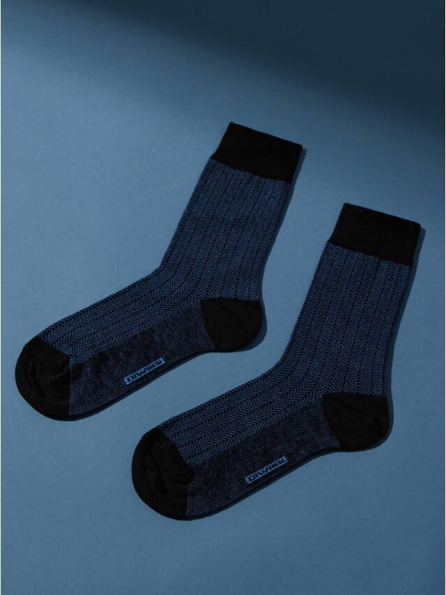 Класичні всісезонні еластичні чоловічі шкарпетки з бавовни, з подвійною анатомічною резинкою, з жакардовими малюнками. - 1