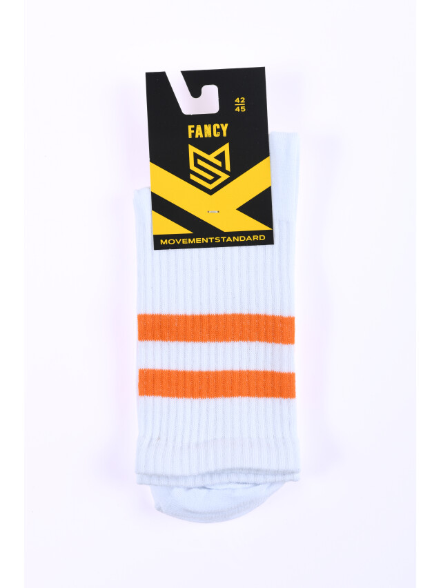 Шкарпетки MS M0301S Fancy, р.42-45, 08 білий-помаранч. - 2