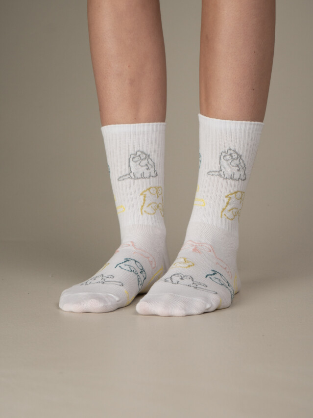 Шкарпетки M0303S Fancy (Cats) р.42-45, 38 білий - 3