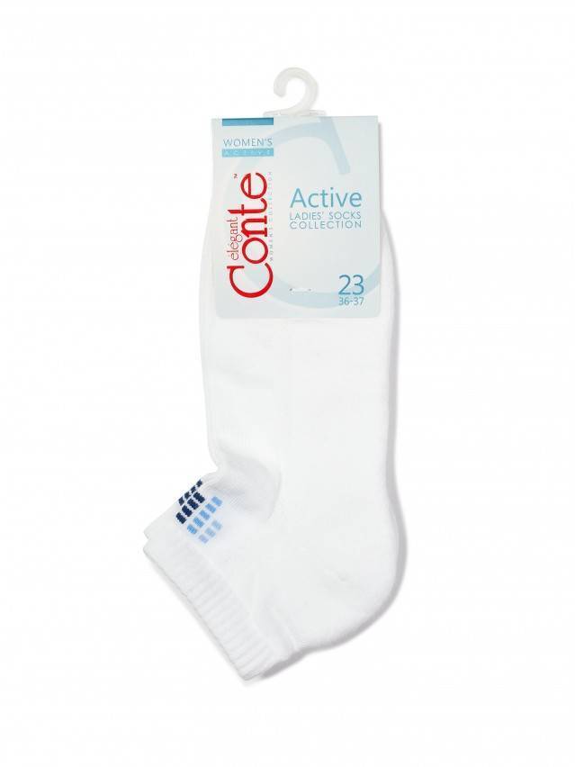 Шкарпетки жіночі бавовняні ACTIVE (короткі, махр. стопа),р. 23, 017 білий - 2