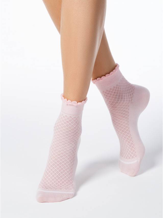 Шкарпетки жіночі бавовняні CLASSIC (тонкі, з пікотом) 15С-22СП, р. 23, 055 світло-рожевий - 1