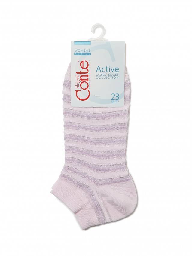 Шкарпетки жіночі бавовняні ACTIVE (короткі, люрекс) 17С-71СП, р.36-37, 123 світло-рожевий - 3