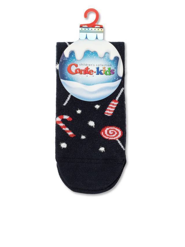 Дитячі шкарпетки з бавовни. Малюнки вив'язані з використанням об'ємної пухнастої нитки, з новорічною тематикою. Для хлопчиків - 2