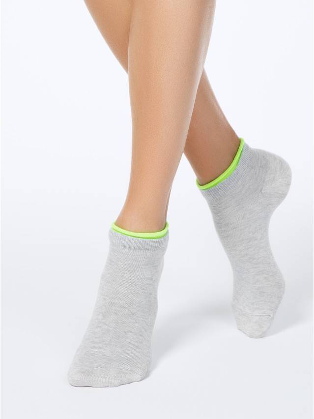 Шкарпетки жіночі бавовняні ACTIVE (декор. резинка),р. 23, 035 світло-сірий - 1