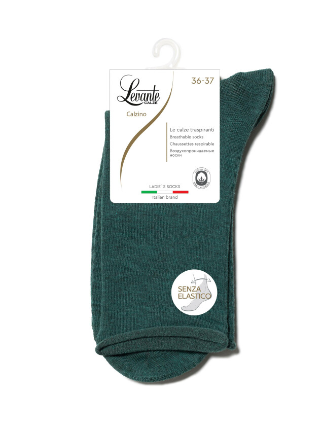 Шкарпетки жіночі бавовняні LEV L0248S (без гумки),р.36-37, 000 dark turquoise - 3
