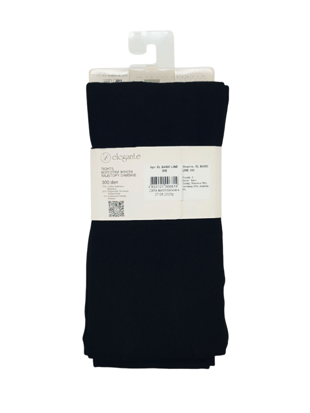 Колготки жін.бавовняні EL BASIC LINE 300, р.2, Nero - 3