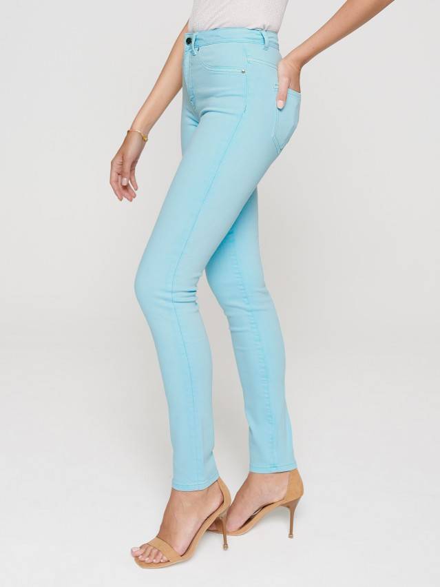 Моделюючі кольорові джинси звуженого крою з ефектом варіння CON - 219 - 2