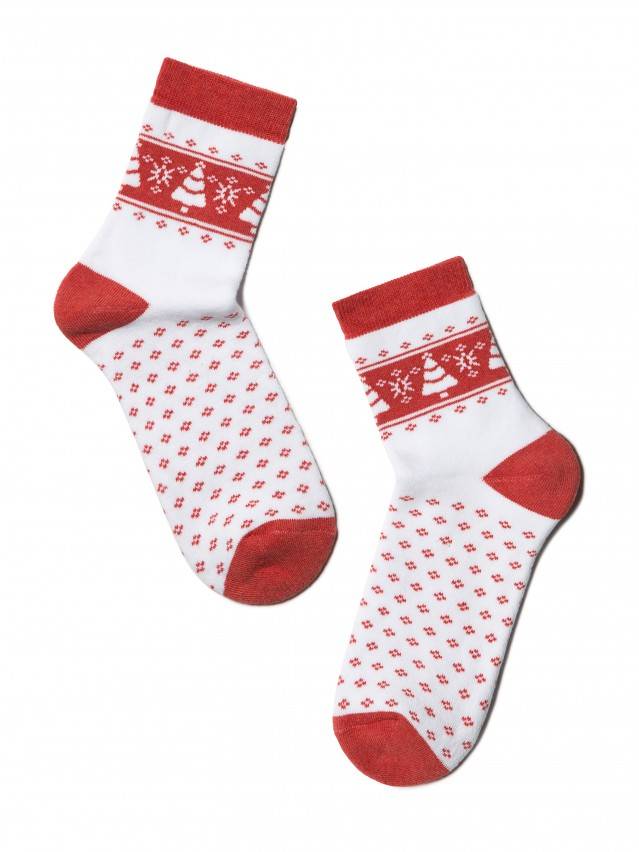 Шкарпетки жіночі бавовняні COMFORT (махрові),р. 23, 080 білий-червоний - 2