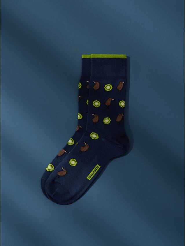 Всесезонные эластичные мужские Шкарпетки из хлопка, с двойной анатомической резинкой, однотонные, с вышивкой. - 1